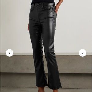 Mother the insider cropped faux leather bootcut pants
